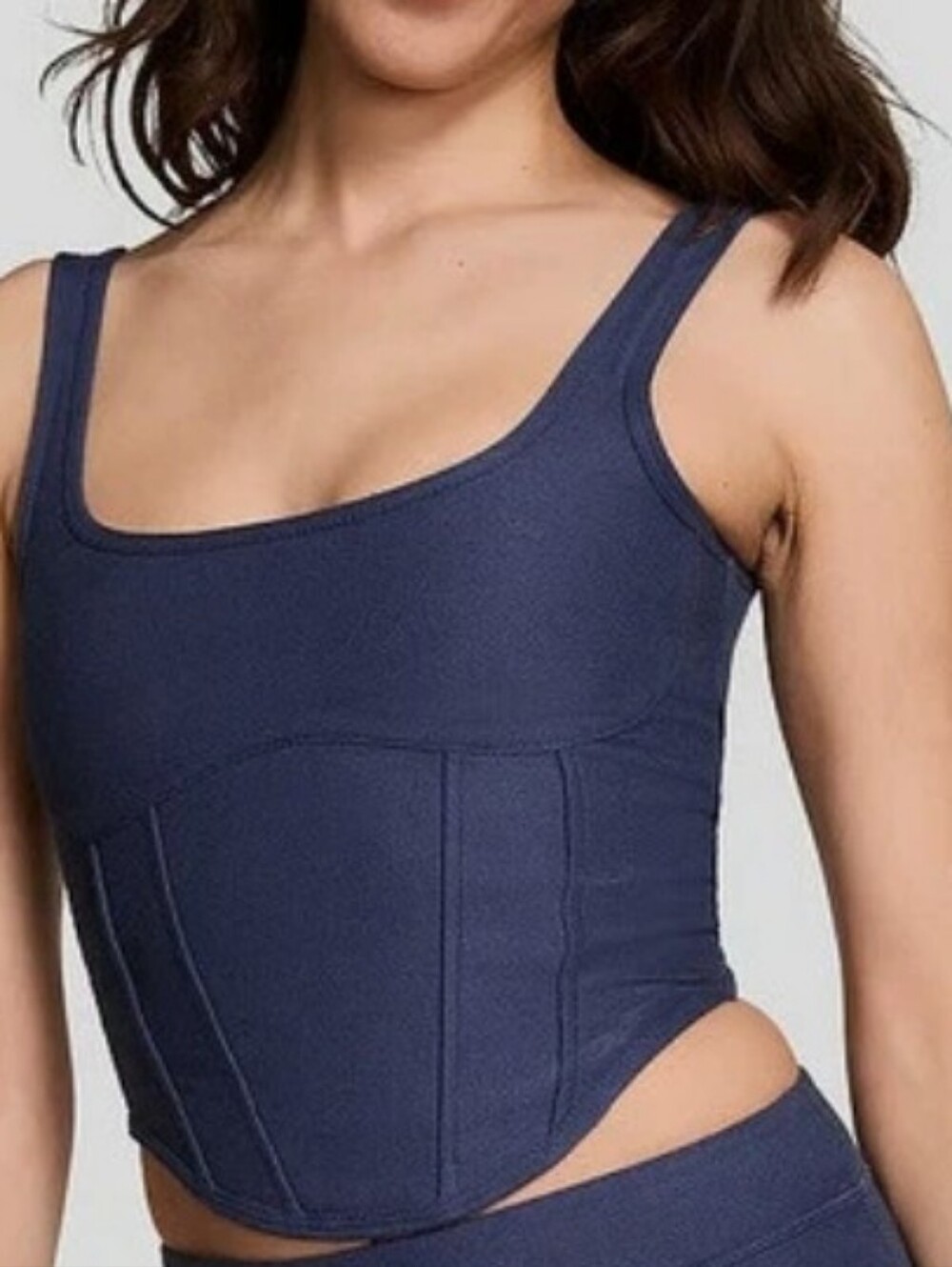 The Cinched Piqué Corset Top Midnight Nqvy